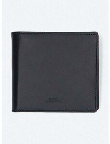 Kožená peněženka A.P.C. New Portefeuille London PXAWV-H63340 BLACK černá barva