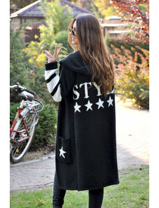 Fashionweek Dámský exclusive barevný svetr jak kabát s kapucí SV11/STYLE