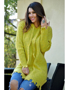 Fashionweek Oversized svetrové šaty s kapuci JK14/HANNA
