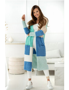 Fashionweek Dámský barevný svetr kabát geometrické vzory SARA II