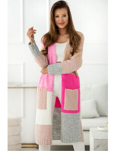 Fashionweek Dámský barevný svetr kabát geometrické vzory SARA II