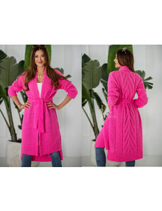 Fashionweek Dámský dlouhy svetr,kabát s paskem MEGI