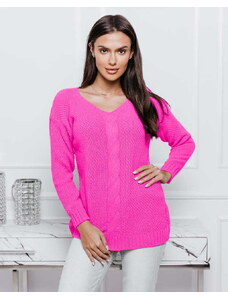Fashionweek Luxusní svetr dámský s výstřihem do V NB6482