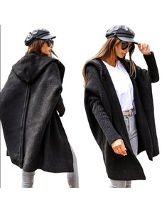 Fashionweek Dámský cardigan luxusní pletený kabát,cardigan s kapucí BETI