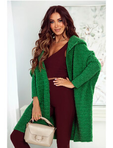 Fashionweek Dámský luxusní pletený kabát,cardigan s kapucí JENNY