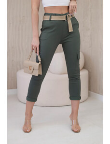 Fashionweek Italské kalhoty s postranními kapsami CARGO K2438