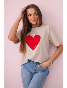 Fashionweek Tričko bavlněné se srdcem K9810