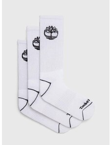 Ponožky Timberland 3-pack bílá barva, TB0A2PTZ1001