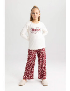 DEFACTO Girl Regular Fit Combed Cotton 2 Piece Pajama Set