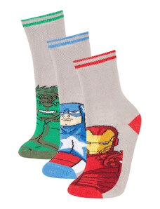 DEFACTO Boy Marvel Avengers 3 Piece Cotton Long Socks