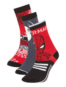 DEFACTO Boy Marvel Spiderman 3 Piece Cotton Long Socks