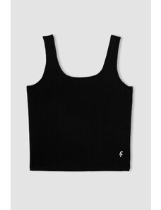 DEFACTO Slim Fit Slogan Crew Neck Sleeveless Undershirt