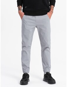 Ombre Clothing Pánské látkové kalhoty JOGGERY - šedé V2 P885