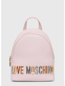 Batoh Love Moschino dámský, růžová barva, malý, s aplikací