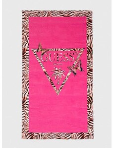 Bavlněný ručník Guess růžová barva, E4GZ05 KBN40