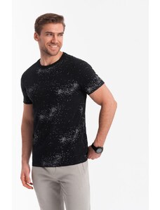 Ombre Clothing Černé tričko s písmeny V8 TSFP-0179