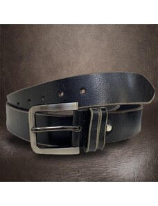 Tvujoriginal Pánský černý kožený pásek EXCLUSIVE Leather s monogramem (ražba)