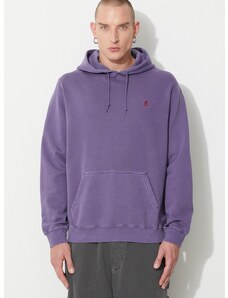 Bavlněná mikina Gramicci One Point Hooded Sweatshirt pánská, fialová barva, s kapucí, hladká