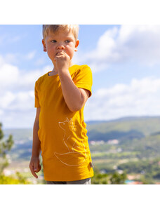 Tarua Dětské bambusové tričko s krátkým rukávem - pampelišková s liškou
