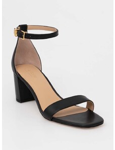 Kožené sandály Lauren Ralph Lauren Logan černá barva, 802927949001
