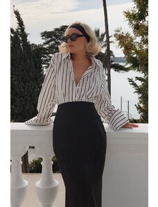 Laura Jade Stone x NA-KD Oversized Poplin Striped Shirt
