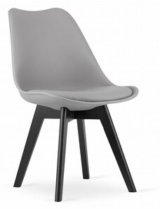 modernHOME Sada 4 šedých židlí MARK, moderní černé nohy