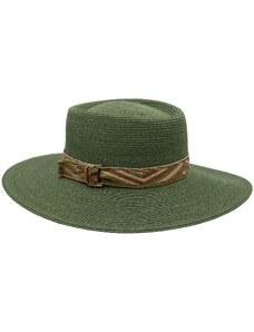 Letní zelený dámský klobouk - porkpie s širší krempou - Mayser - UV faktor 80 - Mayser Astrid