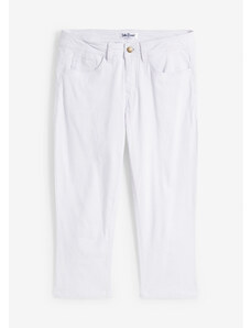bonprix Cropped džíny Slim Fit se středně vysokým pasem Bílá