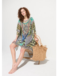 bonprix Exkluzivní plážové tunikové šaty z recyklovaného polyesteru pestré barvy