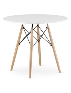 modernHOME TODI kulatý jídelní stůl 90 cm bílý