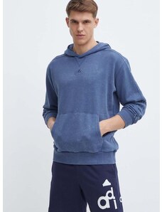 Bavlněná mikina adidas pánská, s kapucí, hladká