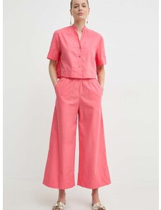 Bavlněné kalhoty MAX&Co. oranžová barva, široké, high waist, 2416131024200