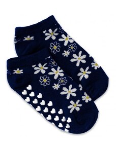 NVT Dětské ponožky s ABS Květinky, vel. 27/30 - tm. modré