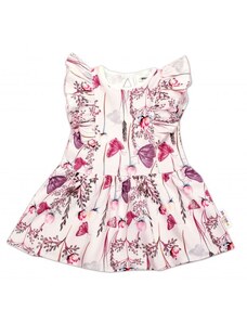 Baby Nellys Baby Nellys Letní šaty s krátkým rukávem Motýlci - růžové, vel. 68