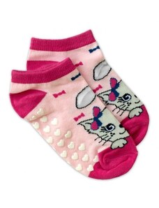 NVT Dětské ponožky s ABS Kočka, vel. 27/30 - sv. růžové