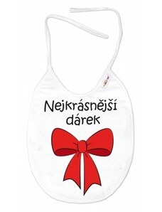 Baby Nellys Nepromokavý bryndáček, 24 x 27 cm - Nejkrásnější dárek - bílý