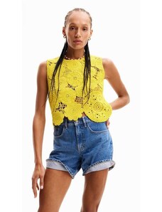 Dámské triko DESIGUAL 24SWTK98 8000 TS_YELLIT 8000 YELLOW