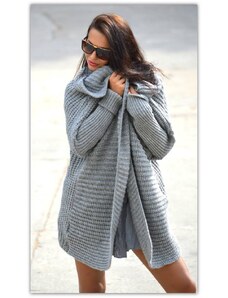 Fashionweek Teplý pletený kabát s nadčasovým vzorem