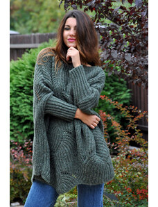 Fashionweek Exkluzivní pletený dlouhý,volný svetr v inovativním střihu JK25/MILI