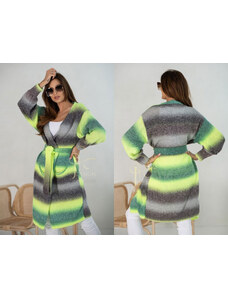 Fashionweek Dámský luxusni barevný svetr,kabát s paskem stínovaný MIA