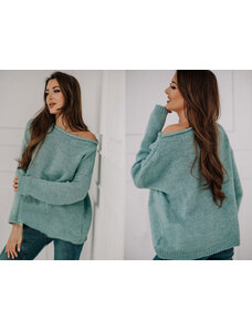 Fashionweek Oversize elegantní svetr s carmen výstřihem IRIS