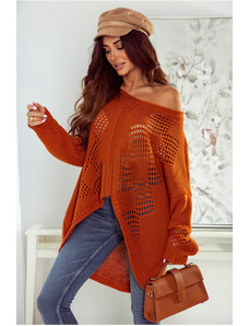 Fashionweek Luxusní azurový elegantní svetr dámský OVERSIZED JK-DAISY