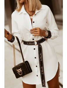 Fashionweek Dlouhá asymetrická tunika, košilové šaty s paskem MD524
