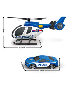 Sparkys City Service Car - 1:14 Policie Set Vrtulník + Auto