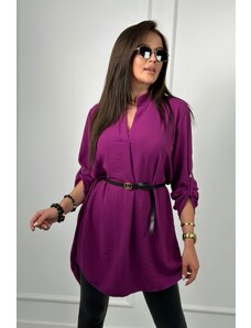 Fashionweek Italská dlouhá košile tunika připomínající košilové šaty K59100-24