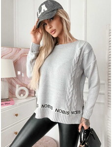 Fashionweek Dámský svetr s prodlouženým zadním dílem a nápisem pro moletky NB102309