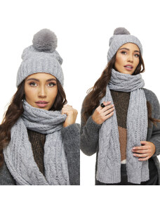 Fashionweek Dámská zimní teplá souprava čepice a dlouhý šátek KARR72