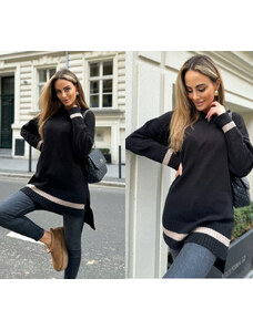 Fashionweek Dámská tunika pletená svetrová tunika dlouhý svetr asymetrický střih JK-KIRA