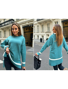 Fashionweek Dámská tunika pletená svetrová tunika dlouhý svetr asymetrický střih JK-KIRA
