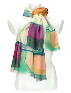 Cashmere Letní dámský barevný šátek 180x90 cm fialová